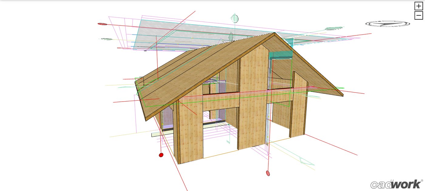 Koka karkasa konstrukciju 3D modelis ar mezglu un atveru pārbaudi
